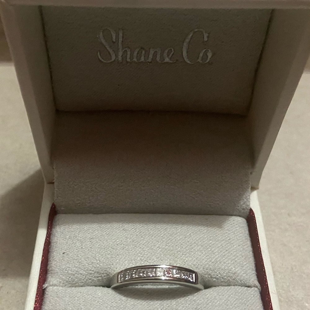 Shane Co Channel-Set Diamond Platinum Band